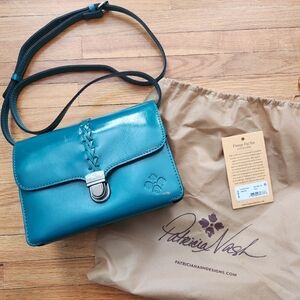 Patricia Nash Belizzi Crossbody Leather Purse in Teal Color